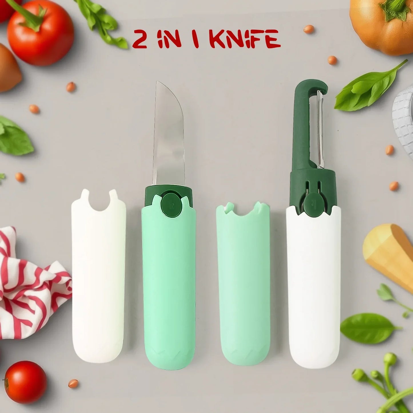 2-in-1 Premium Stainless Steel Peeler & Precision Knife
